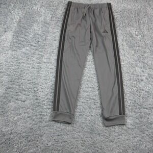 Adidas Pants Mens Medium Gray 3-Stripes Track Straight Leg Athletic 29x29* NWT